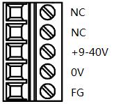 No connection Connect to the anode of any direct current of 9-40V Connect to