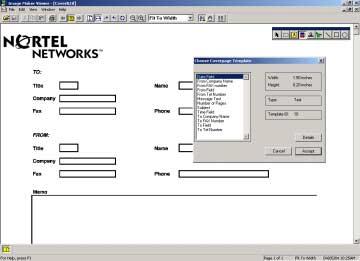 April 2004 Configuring Desktop Messaging When you select this tool, the Choose Coverpage Template dialog box appears.