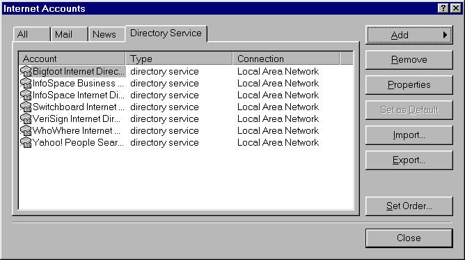 Configuring Desktop Messaging Standard 2.0 To configure access to the CallPilot Address Book 1 Choose Tools>Accounts. 2 Click the Directory Service tab.
