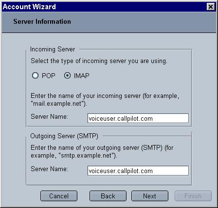 April 2004 Configuring Desktop Messaging If an outgoing server is not defined, type the CallPilot FQDN.
