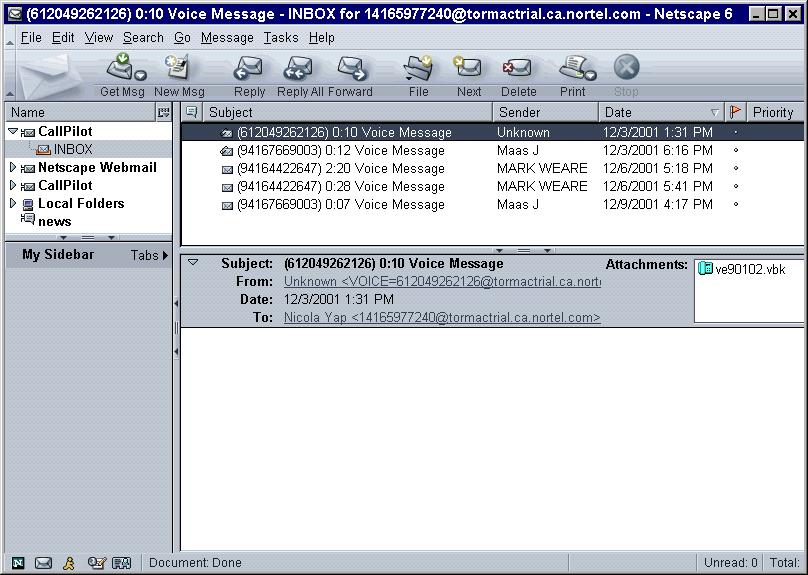 April 2004 Configuring Desktop Messaging 3 Compose a test voice message and send it to yourself.