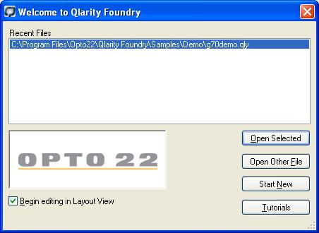 CHAPTER 3 GETTING STARTED 3.1 Start Qlarity Foundry To start Qlarity Foundry, click [Start], then click Programs and select QSI Corporation. Click Launch Qlarity Foundry to start the program. 3.2 Open a Workspace A workspace is a file created in Qlarity Foundry that you will compile into a user application.