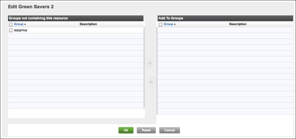 (The arrow is enabled when you select a resource.) After moving desired resources to the Add Services column, click OK.