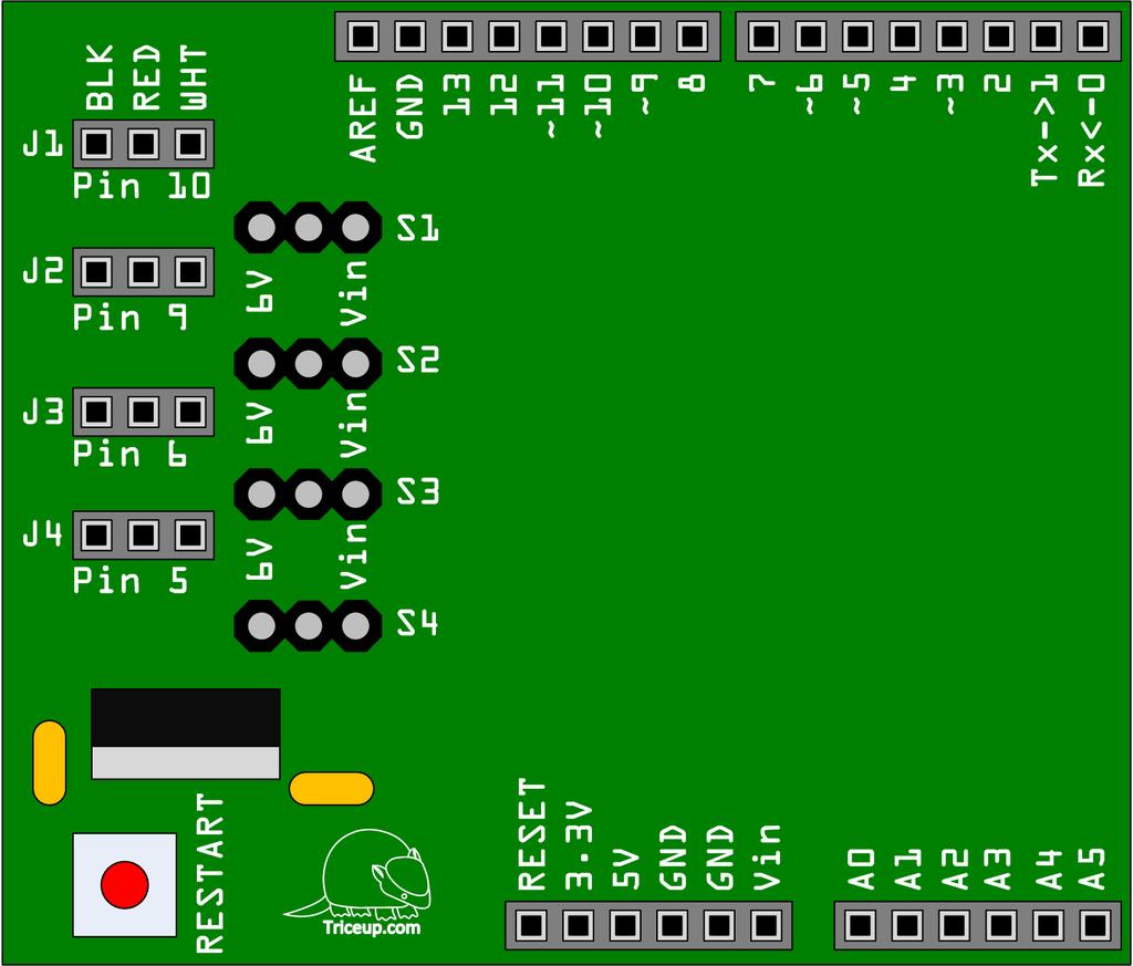 eight 7-segment LED displays or control of 64 individual LEDs.