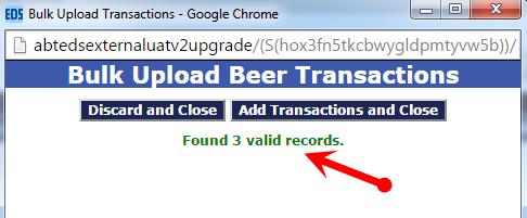 The dialog box will show if records are accepted as valid.