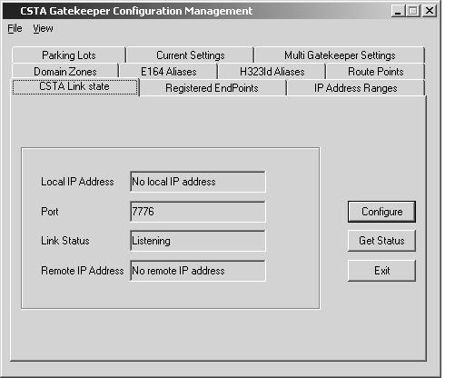 2.9 Configuring the CSTA Gatekeeper To configure the CSTA Gatekeeper so that it controls and monitors H.