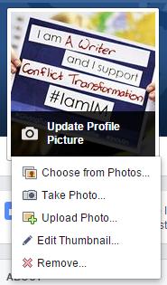 3. You will see the following options: Choose from Photos Use one of the images that you have already posted to Facebook.
