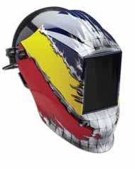 5 Dyna-Star Full Graphic Welding Helmet TO USE WITH PROTECTIVE CAP Thermoplastic welding helmet 5.25 X 4.