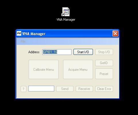 3. Run the VNA Manager via the shortcut on the desktop.