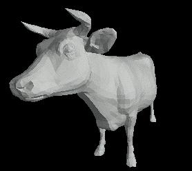Figure 9: Using the combined functions of semisimp to reduce semantic blurring of the head. On the top is the original cow.