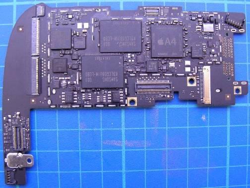 APPLE ipad MAIN BOARD ASSEMBLY 1-8-1 Microvia Main Board Assembly 12 x 5cm, plus 4 x 1cm extension 790μm PCB thickness, 630μm core PCB is 15% of ipad area and 4% of volume 1.