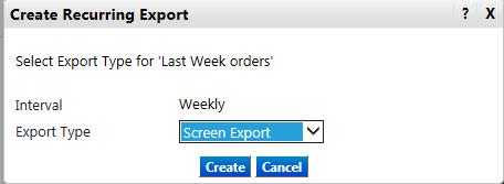 Select Export Type Click Create A saved search that is