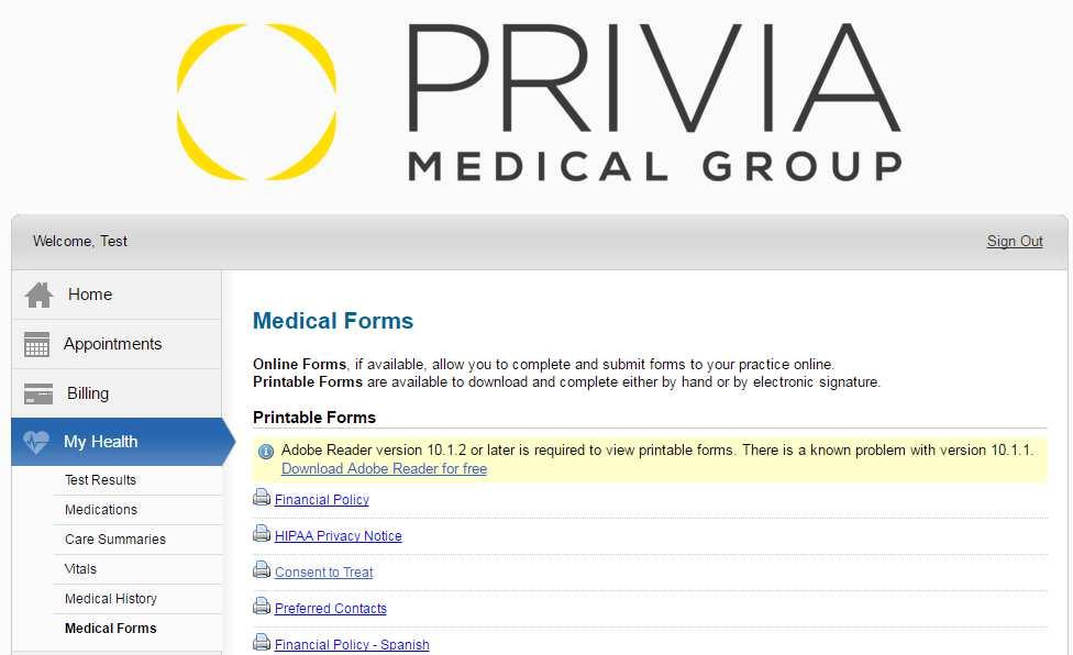 Under Medical Forms once you click on it, it will list (on the right) a list of forms complete only the following: o Financial Policy read and then save and move onto HIPAA Privacy Notice o