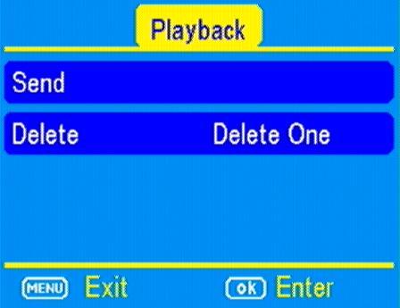 2) Press button to enter the Playback mode and then press the MENU button. You will see the following screen.