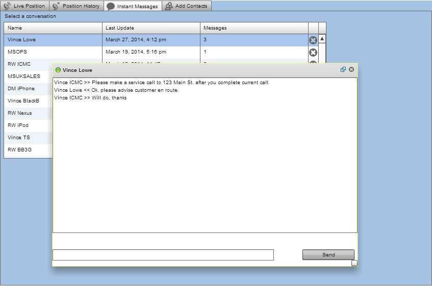 13 INSTANT MESSAGING 13.1 Send an IM To IM a user(s), select them from the contact list and click the IM (Chat) button.