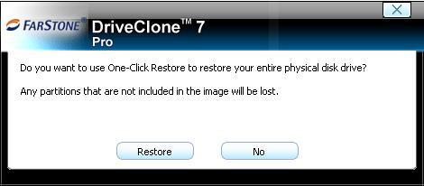 5. Select Do not use Universal Restore, and click Next. 6. Select to restore a single partition or the entire hard drive, and click Next. 7.