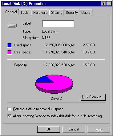 To check the hard disk capacity, open [My Computer], rightclick the drive on which GP-Pro EX is installed, and select [Properties] from the displayed context menu.