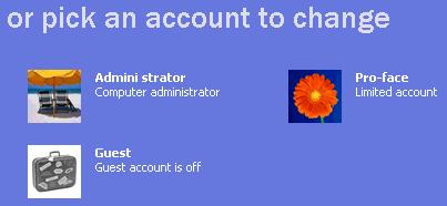 [Computer administrator] is shown under the account name.