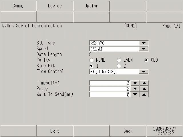 Solution (1) From [System Settings Window] of GP-Pro EX, select [Peripheral Settings] and then [Device/PLC Settings].