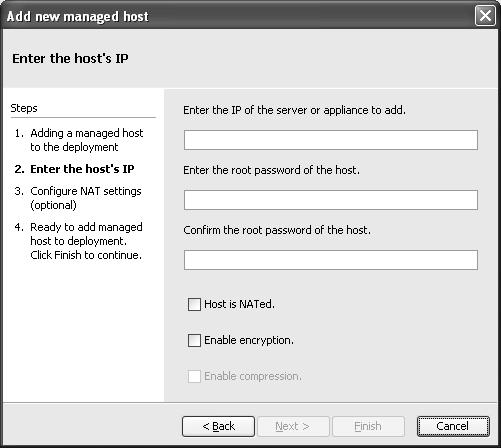 Step 4 Enter values for the parameters: Enter the IP of the server or appliance to add - Type the