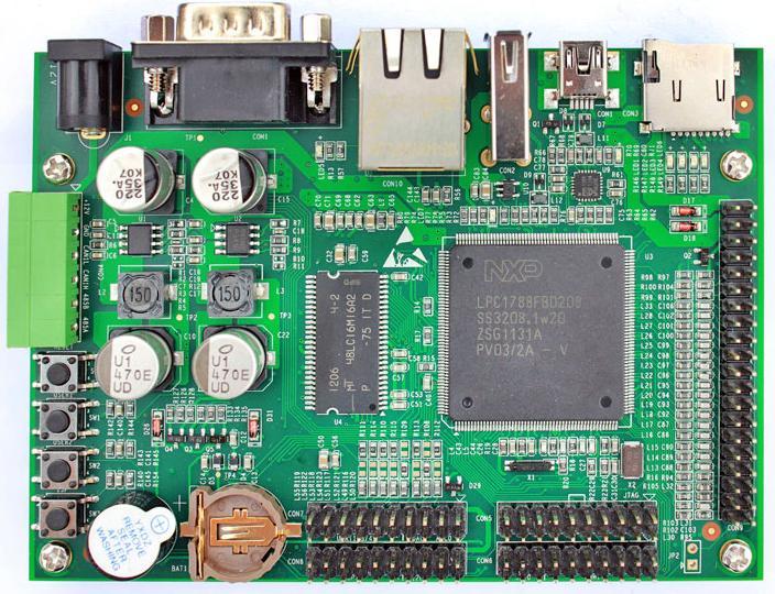 SBC1788 Single Board Computer 120MHz NXP LPC1788FBD208 ARM Cortex-M3 32-bit Microcontroller CPU Internal 512kBytes of Flash, 96 kbytes of SRAM and 4 kbytes of EEPROM Onboard 128MBytes Nand Flash and