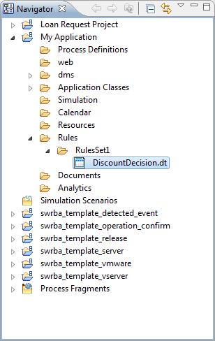 Figure 10.1 Decision Table Menu Perform the following steps to create a Decision Table File - Create a new application. Refer to 3.1.1 Creating Workflow Application Projects - Create a Rules Set folder.