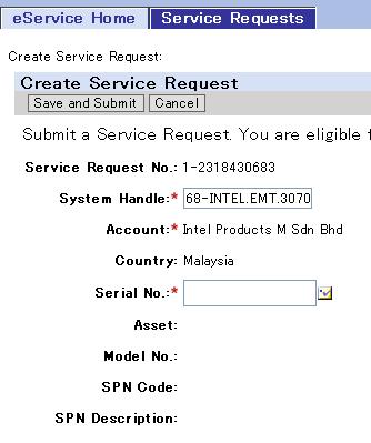 esmart How to Create a Service Request Step 4: Click on the Serial No.