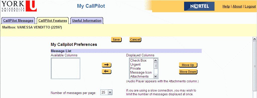 Change Message List columns You can select the columns you want to appear in your message list (please refer to page 9 for an image of a standard message list): 1 In the Message List section, select