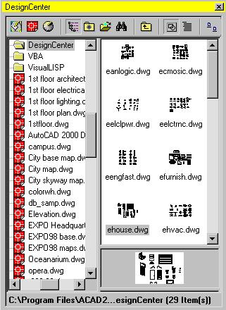 you might use Large Icons when displaying block definitions within a drawing file but switch to Details view when displaying a folder of drawing files so that you can sort them by size.