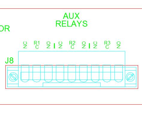 Relay Connection 1. Connect the FACP fault input to Aux Relay R1 - NC and C.