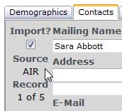 The contact records also show a Source that is either AIR or Aeries. This relates to where the information generated from.