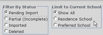 Pending Import will display any enrollment that is pending import.