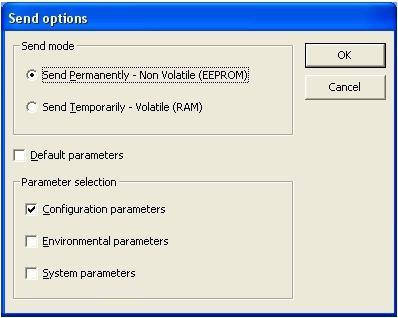 Send with Options NOTE Before using this option, it is necessary that the configuration of all selected devices has been previously loaded.