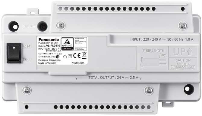 Output : 24 VDC. / 2.5A Features -Up to 6 outputs. Total output current < 2.5A Mountable on a DIN rail or attach to a wall directly.