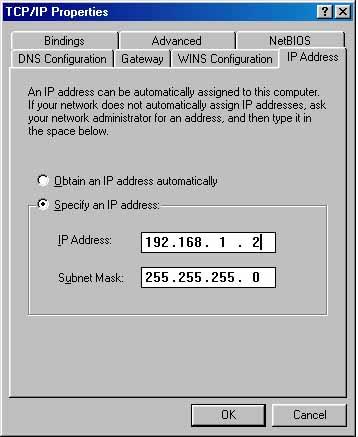 Figure B-7 IP Address tab b. Type the router s LAN IP address (the default IP is 19