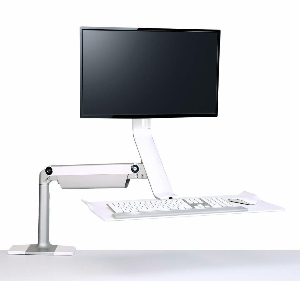 www.humanscale.com The Red Dot Award-winning QuickStand Lite transforms any fixed-height desk into an active one.