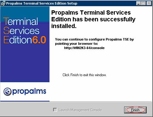 Creating a Team Install the Database 13. Watch as Propalms Terminal Services Edition and all its roles are installed.