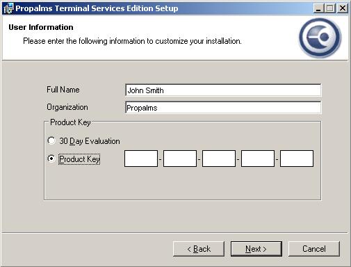 Upgrading Propalms Terminal Services Edition Upgrade Propalms Terminal Services Edition NOTE If the Domain Test Install Results screen displays any errors, you need to fix the errors to proceed with