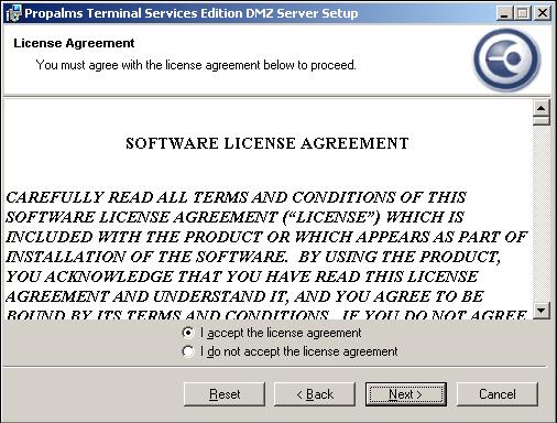 Select I accept the License Agreement option and click