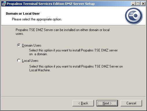 DMZ SPR Server Install DMZ SPR Server install sequence 4. Enter your user information and click Next. 5.