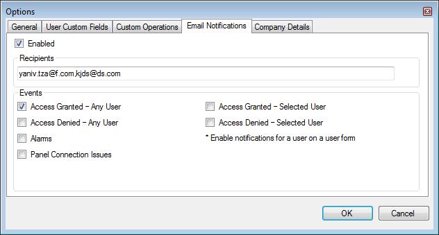 Administrator Operations Field Shared Database > Share Shared Database > AxTraxNG to Shared Database Description Select the checkbox to allow sharing the AxTraxNG DB with an external program for the