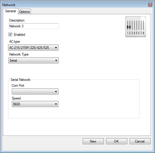 Setting Up a Site The Network window opens. The display varies according to the type of network selected. 3. In Description, enter a name for the new network. 4. Select Enabled.