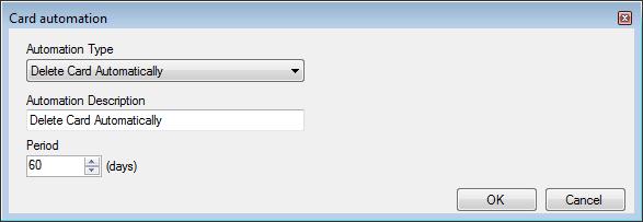 Setting Up a Site 5.13.4 Setting Card Automation You can program the system to automatically keep track of any user card that has expired because of non-use over specified period of time.