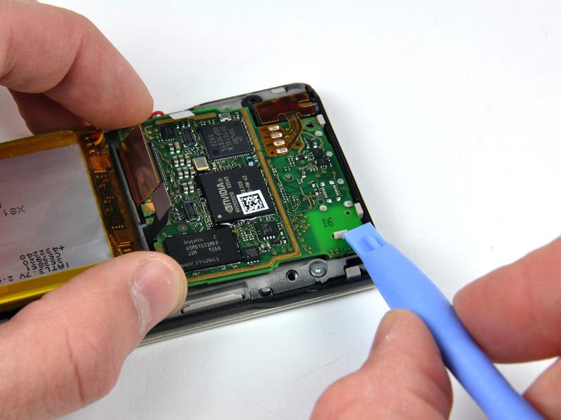 Do not attempt to completely remove the battery from the inner chassis as it is still attached to the