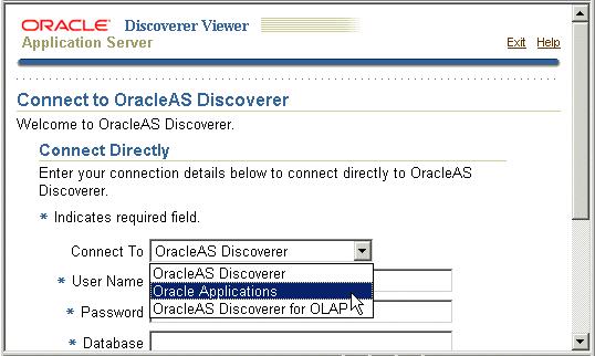 15 OracleBI Discoverer and Oracle e-business Suite Note: This chapter only applies to Discoverer Plus and Discoverer Viewer.