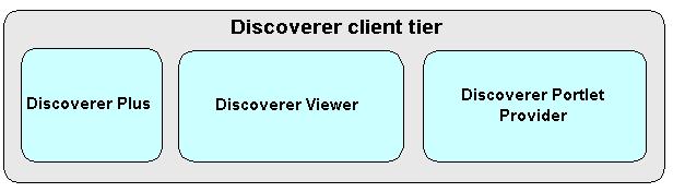 The Discoverer Services tier (also referred to as the Discoverer middle tier) including one or more OracleBI Discoverer installs and one OracleAS infrastructure install.