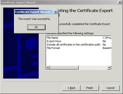 About running Discoverer over HTTPS 8. Enter a file location and file name (with a '.cer' extension) for the exported certificate file in the File name field (e.g. c:\tmp\mycertificate.cer). 9.