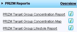 Demographics Reports The Demographics Reports section has two selections: Demographic Concentration Report and Demographic Concentration Map. Each of these selections will open search pages.