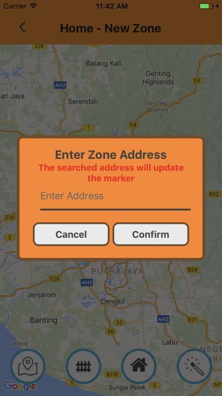 Press on Locate Button on the first function button. A popup with address input will appear.