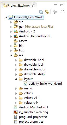PROJECT OVERVIEW Source Code Auto generated class, this folder contains the R.java class. Directory where you can keep files which also will be included in the apk package.